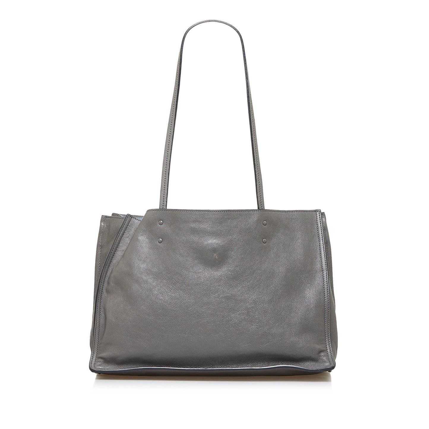 Gray Prada Glace Calf Etiquette Tote Bag