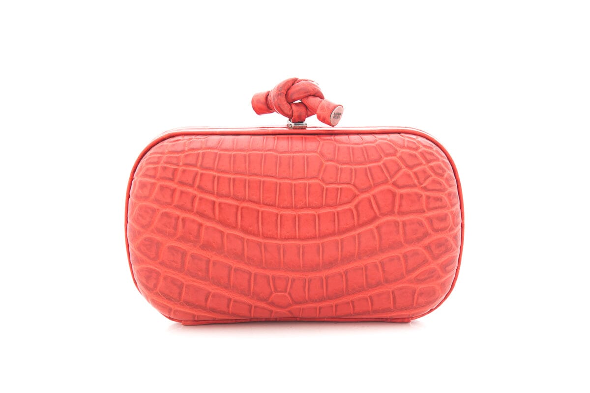 Bottega Veneta Red Embossed Clutch