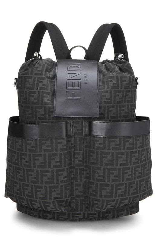 Fendi,  Black Zucca Canvas Strike Backpack Large, Black