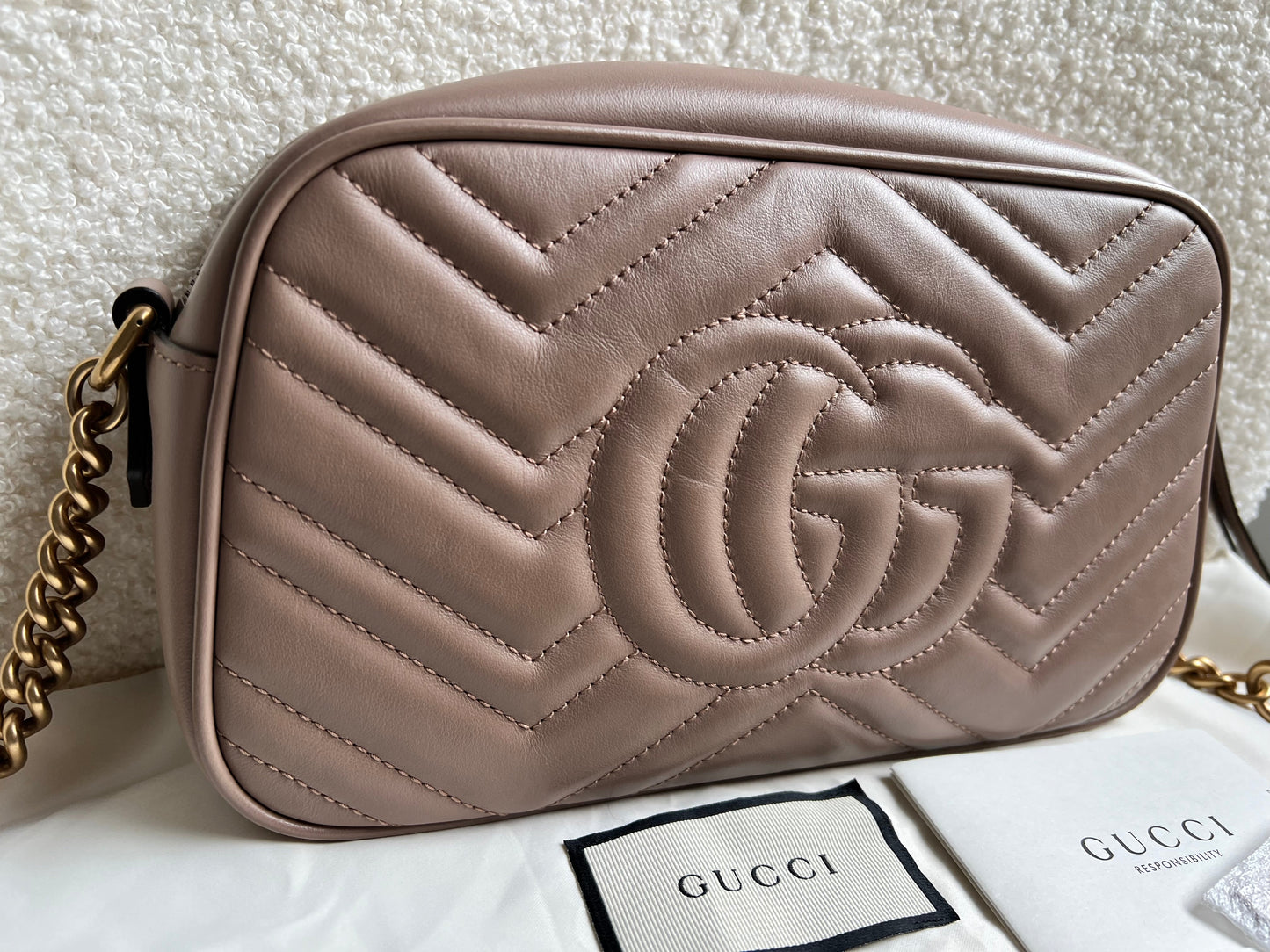 Gucci GG Marmont Dusty Pink Small Shoulder Bag (RRP £1340)