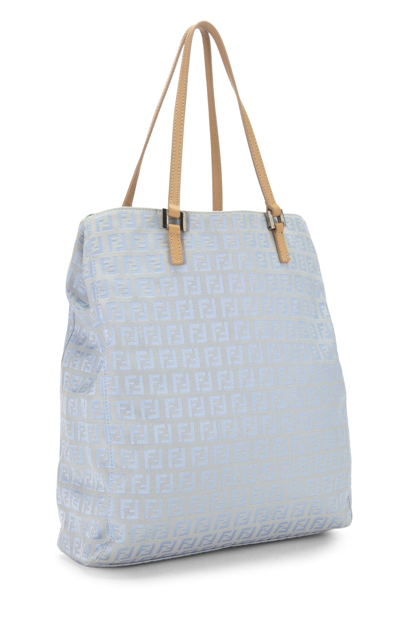 Fendi,  Blue Zucchino Canvas Vertical Tote Small, Blue