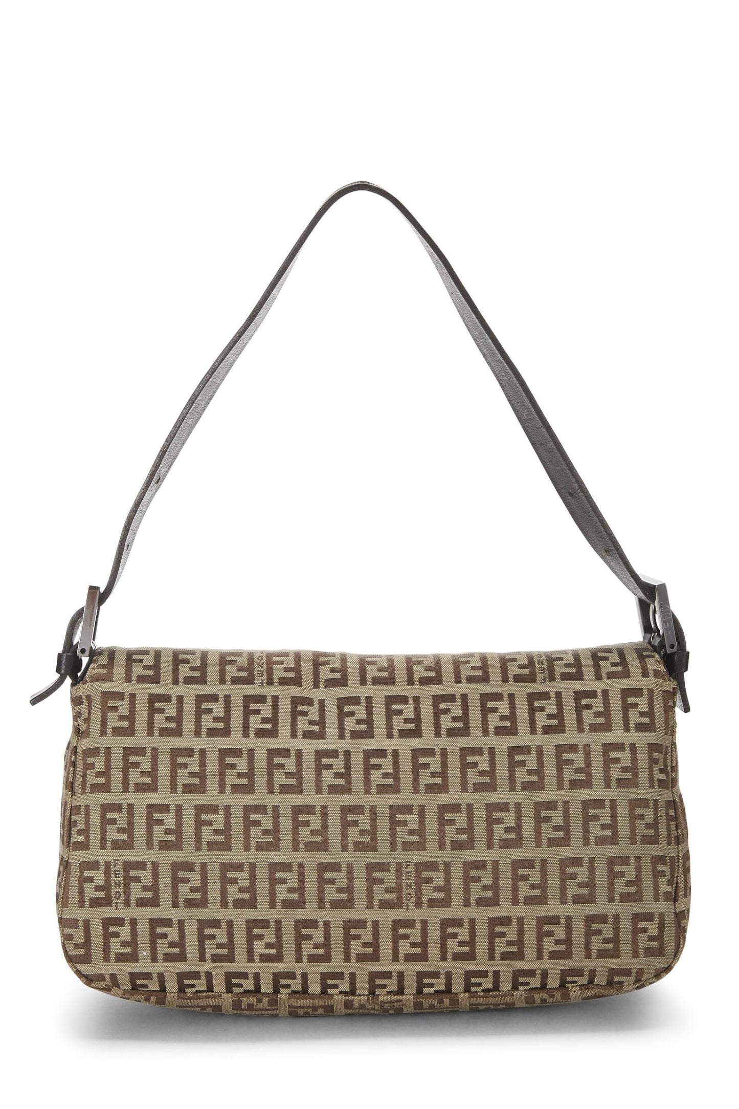 Fendi,  Brown Zucchino Canvas Shoulder Bag, Brown