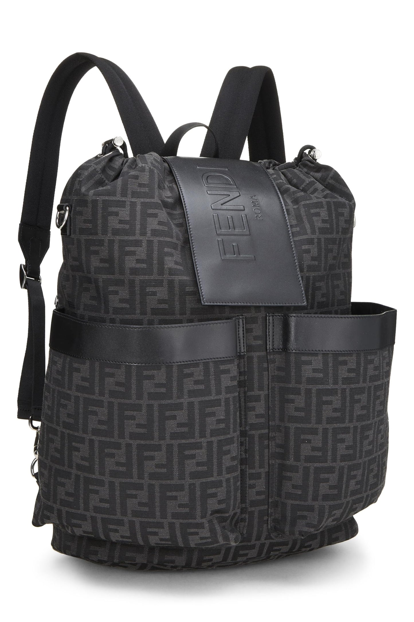 Fendi,  Black Zucca Canvas Strike Backpack Large, Black