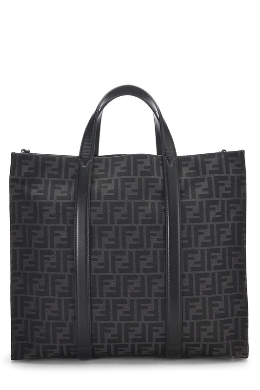 Fendi,  Black Zucca Canvas Shopping Tote, Black