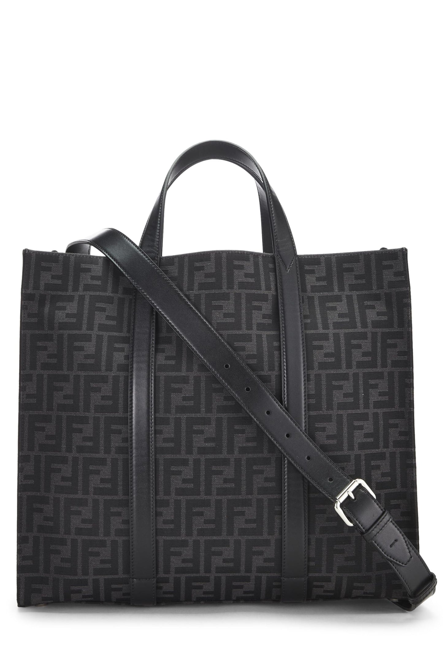 Fendi,  Black Zucca Canvas Shopping Tote, Black