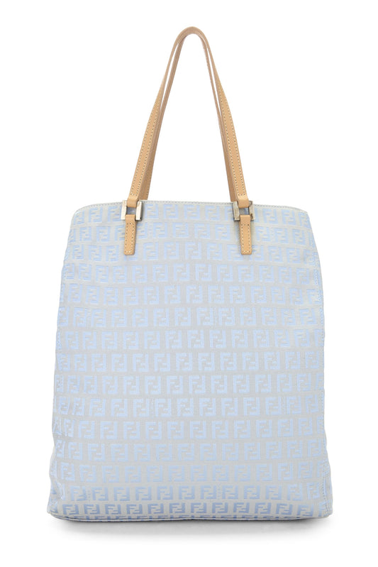 Fendi,  Blue Zucchino Canvas Vertical Tote Small, Blue