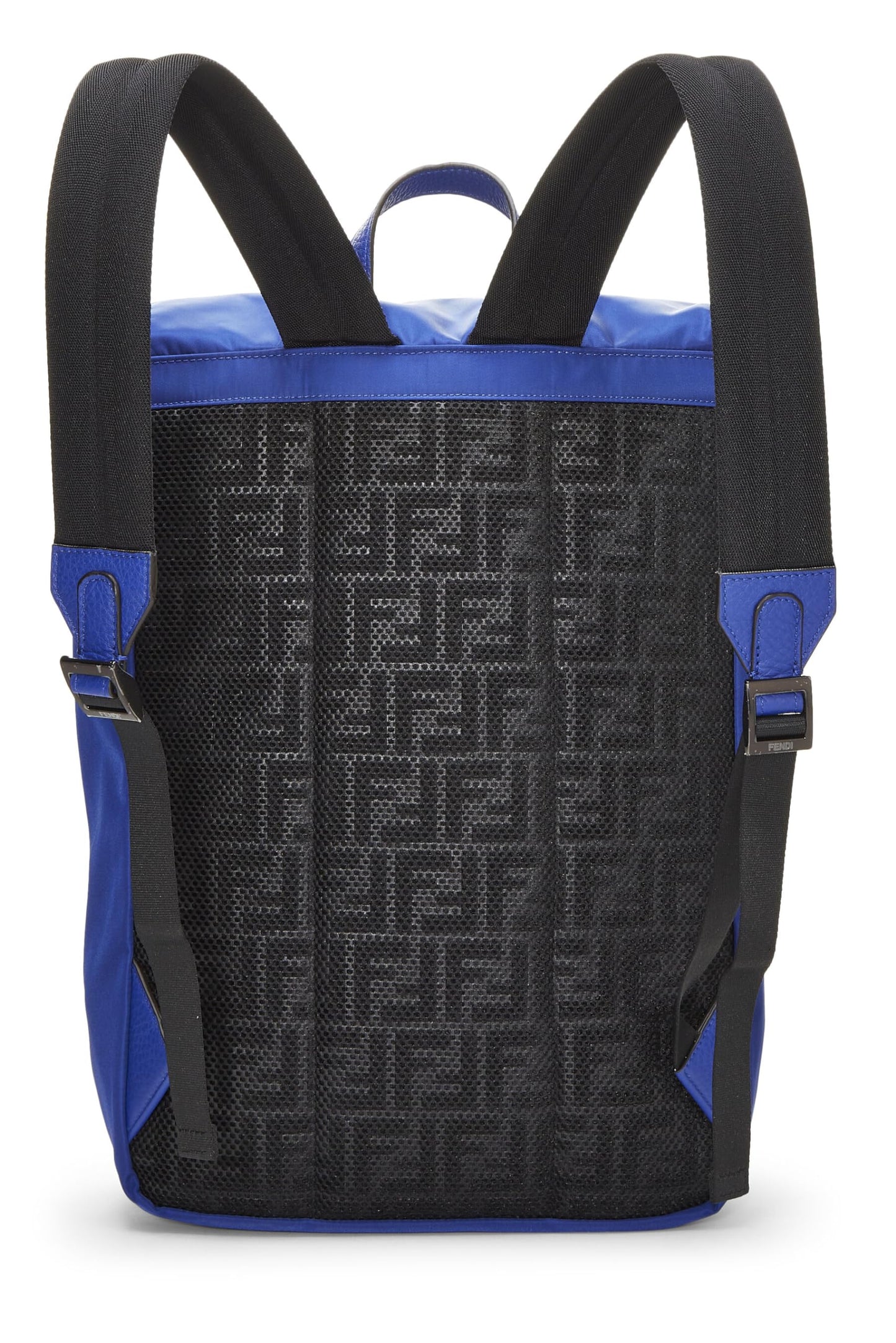 Fendi,  Blue Nylon Fendiness Backpack, Blue