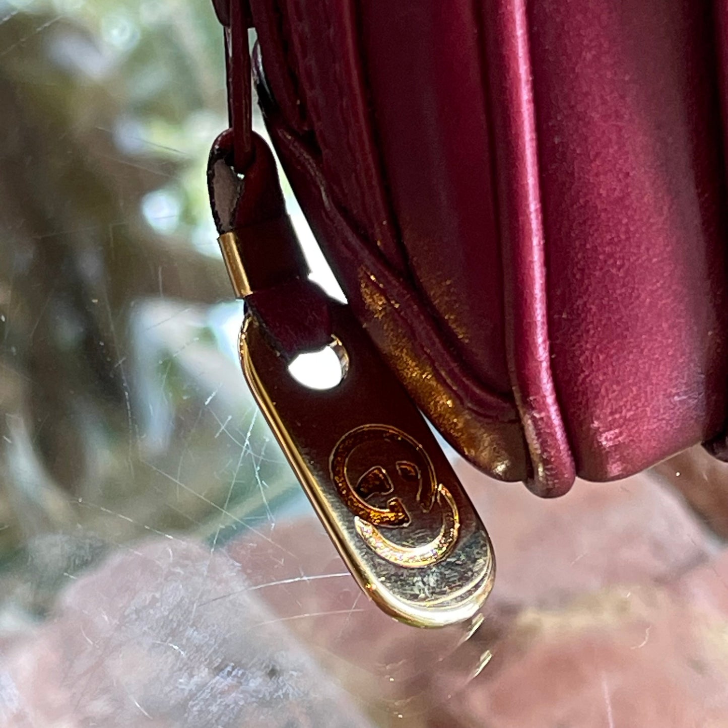 GUCCI Micro Guccisima GG Web Burgundy Crossbody