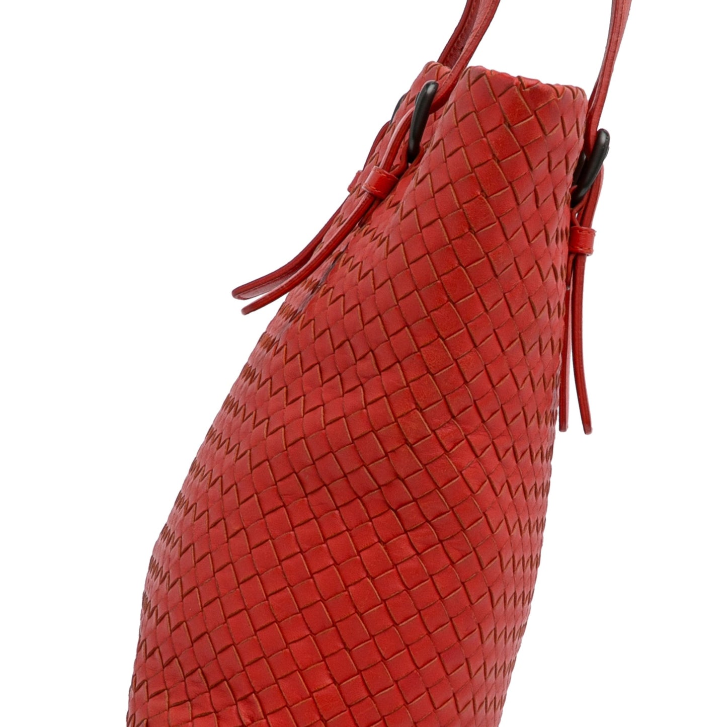 Red Bottega Veneta Large Intrecciato Cesta Tote Bag