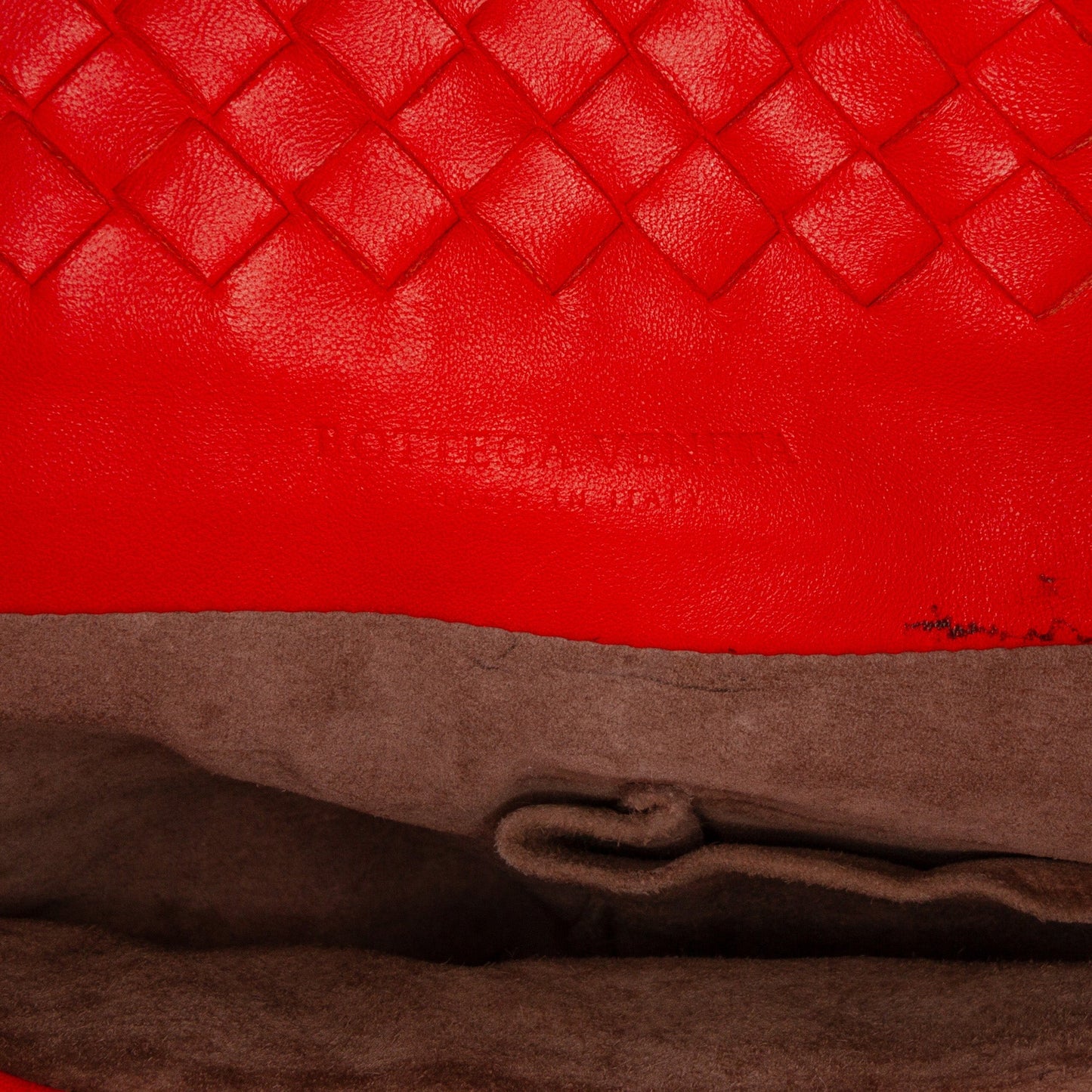 Red Bottega Veneta Large Intrecciato Cesta Tote Bag