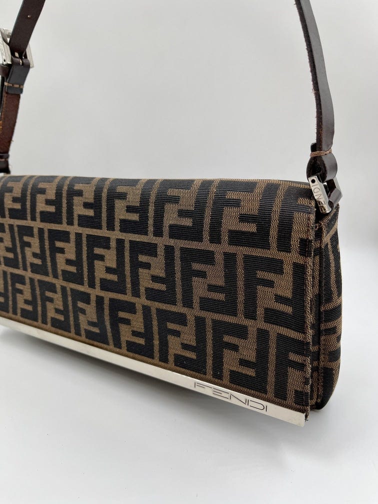 Vintage Fendi Shoulder Bag in Zucca Monogram Canvas