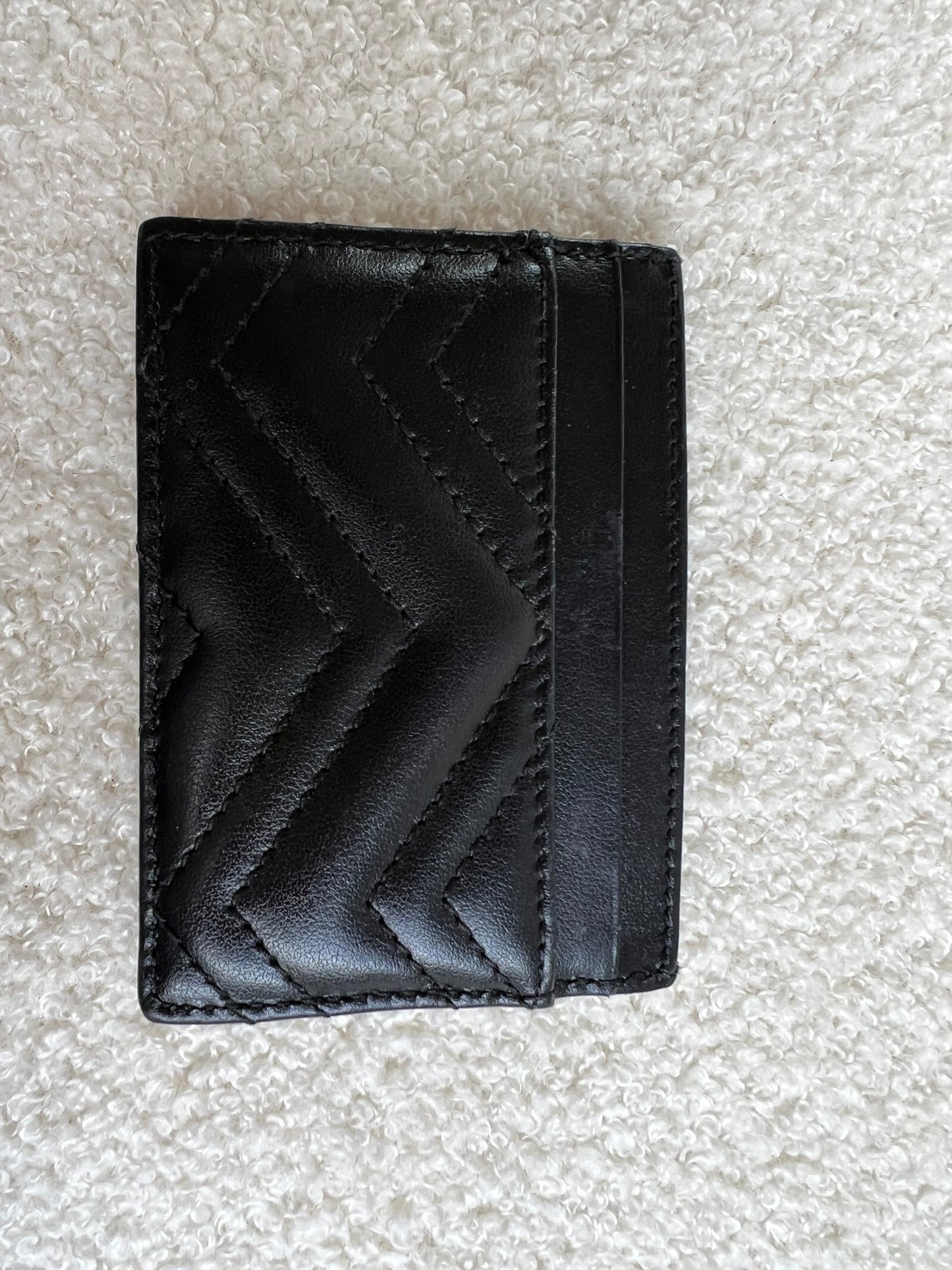 GG Black Marmont Matelassé Card Holder (RRP £235)