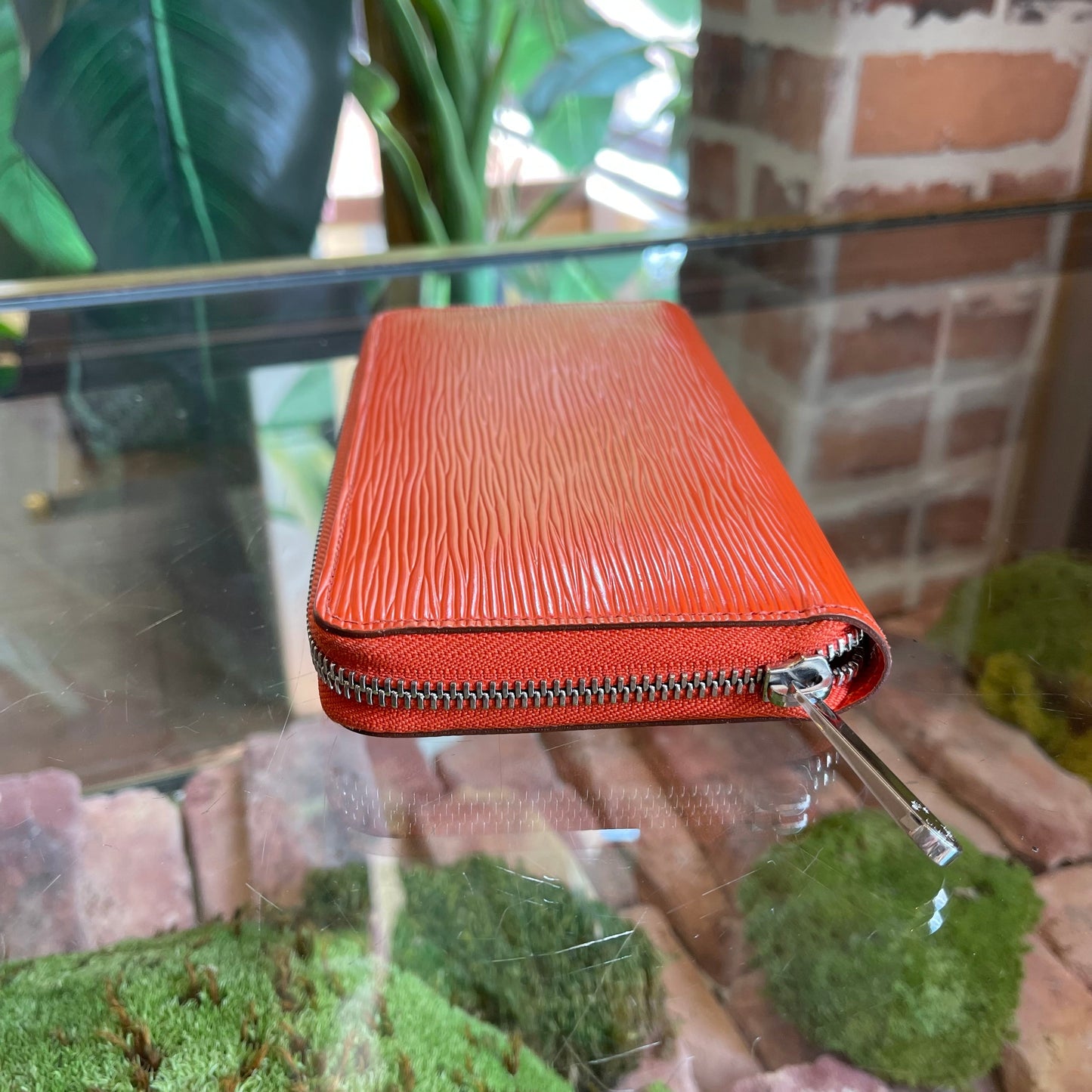 LOUIS VUITTON Orange Epi Leather Zippy Wallet