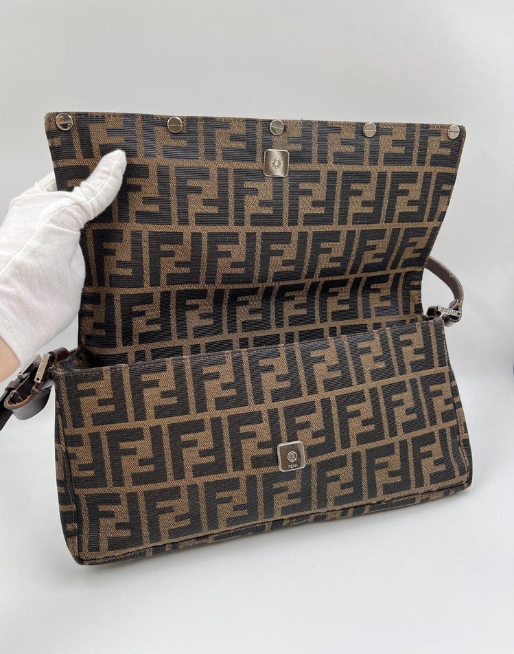 Vintage Fendi Shoulder Bag in Zucca Monogram Canvas