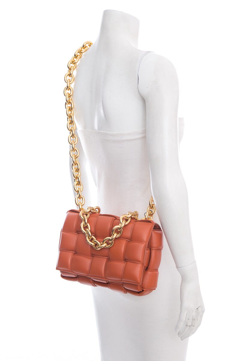 Bottega Veneta Orange Charlotte Padded Handbag