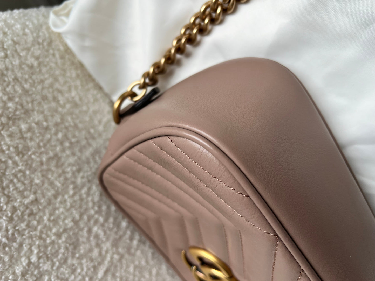 Gucci GG Marmont Dusty Pink Small Shoulder Bag (RRP £1340)