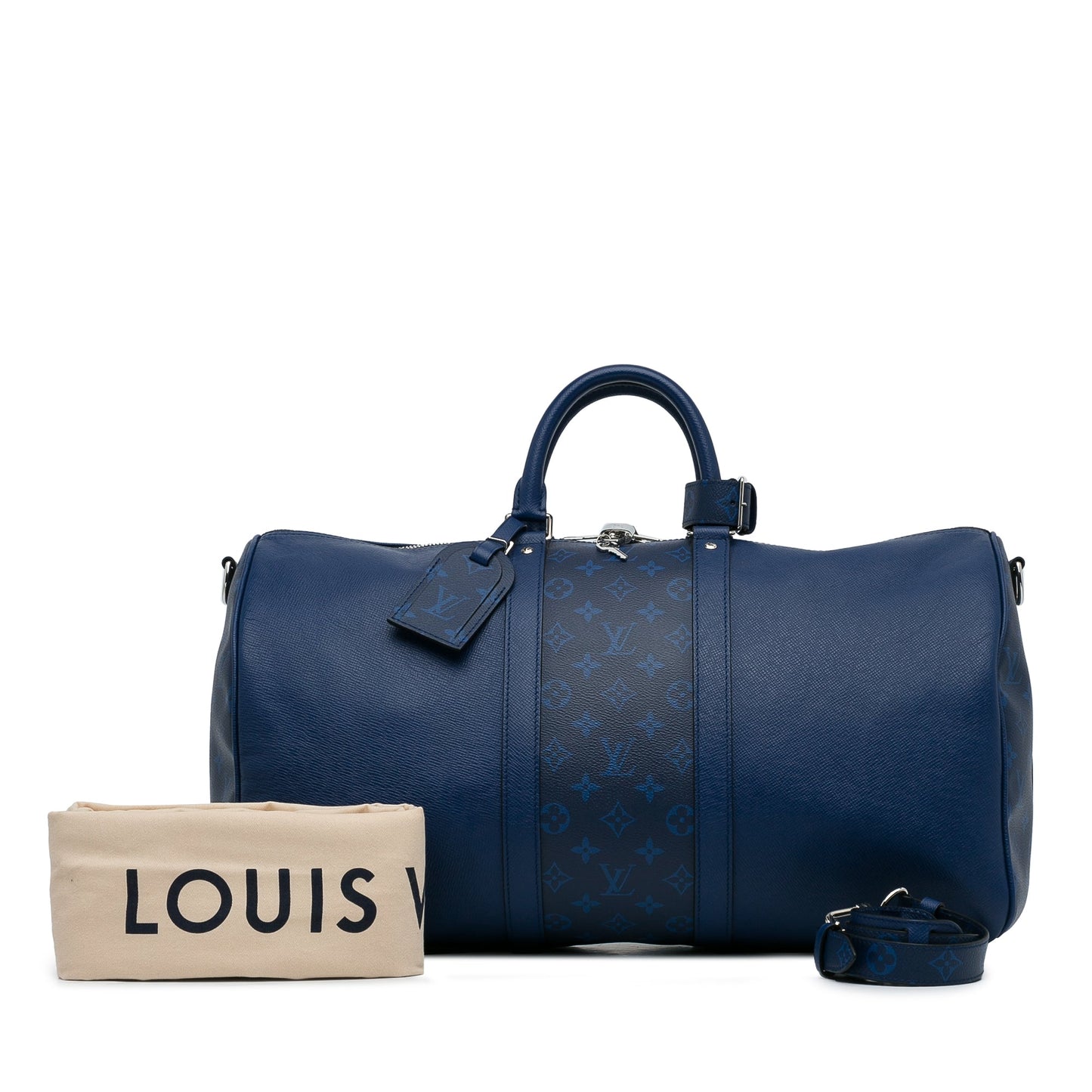 Louis Vuitton Keepall 50 Bandoulière Blue Taigarama