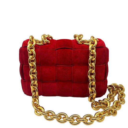 Bottega Veneta Chain Cassete Suede Crossbody Bag