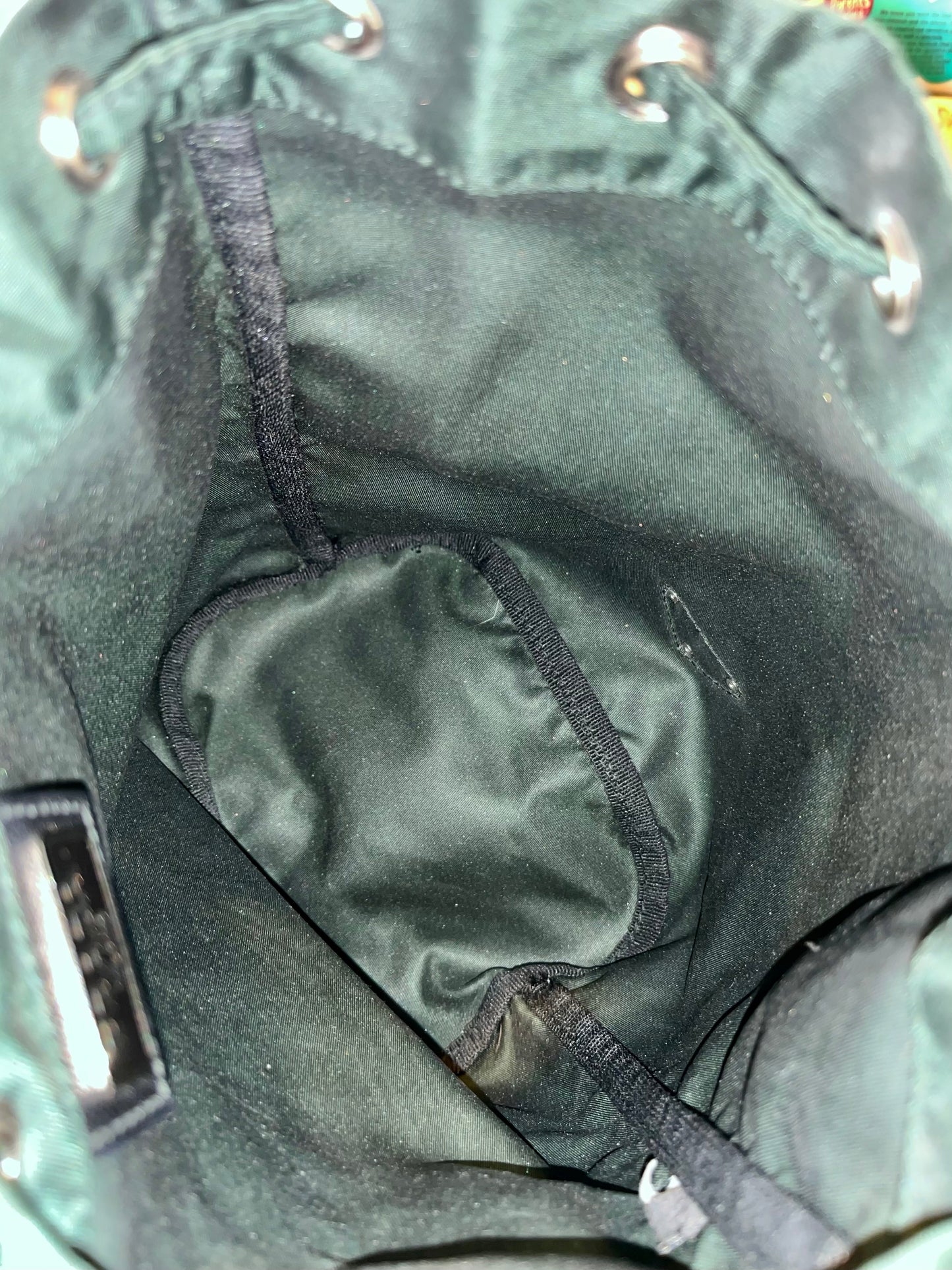 PRADA Green Nylon Drawstring Pouch