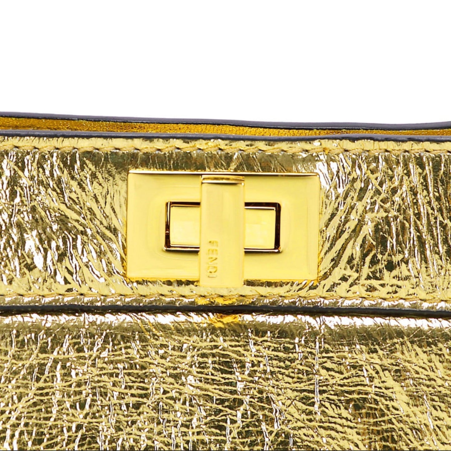 Fendi Peekaboo Gold Leather Bag