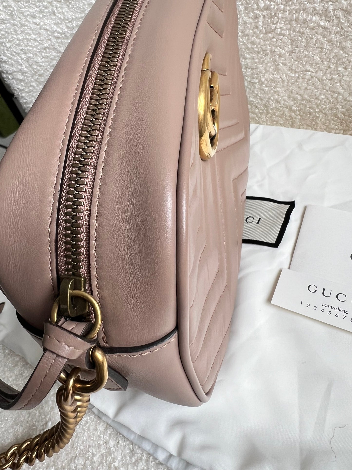 Gucci GG Marmont Dusty Pink Small Shoulder Bag (RRP £1340)