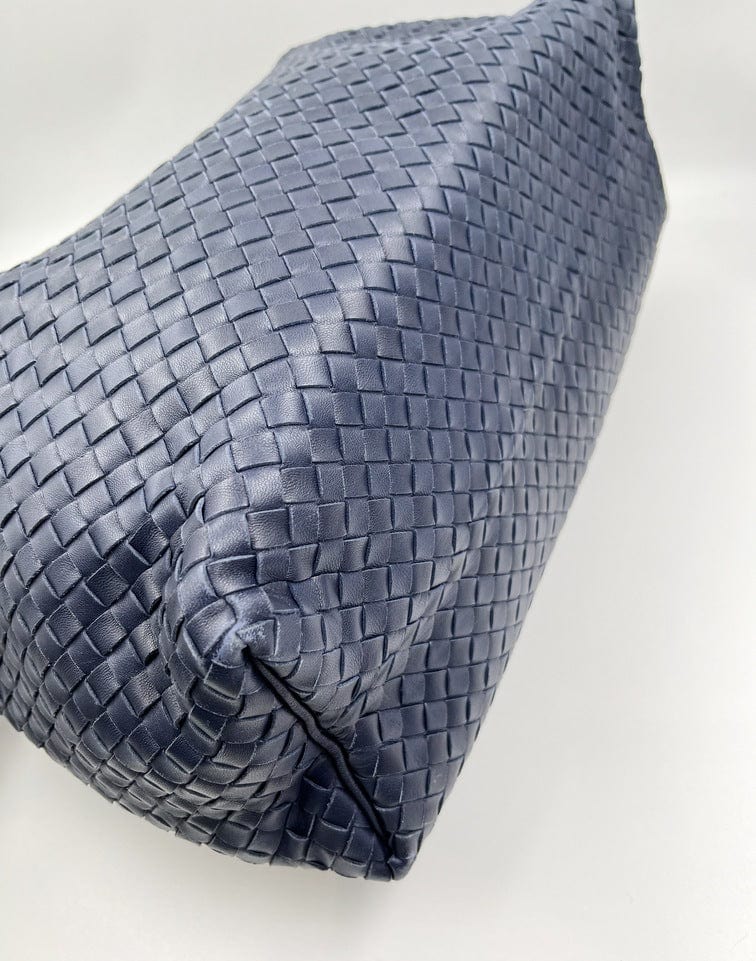 Bottega Veneta Intrecciato Navy Shoulder Bag