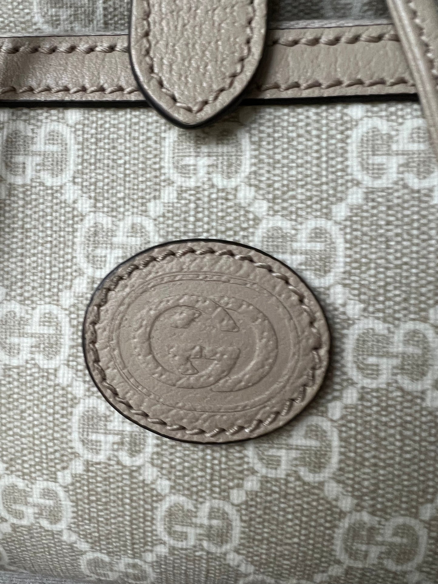 Gucci Beige and White Supreme Canvas Backpack (RRP £1500)