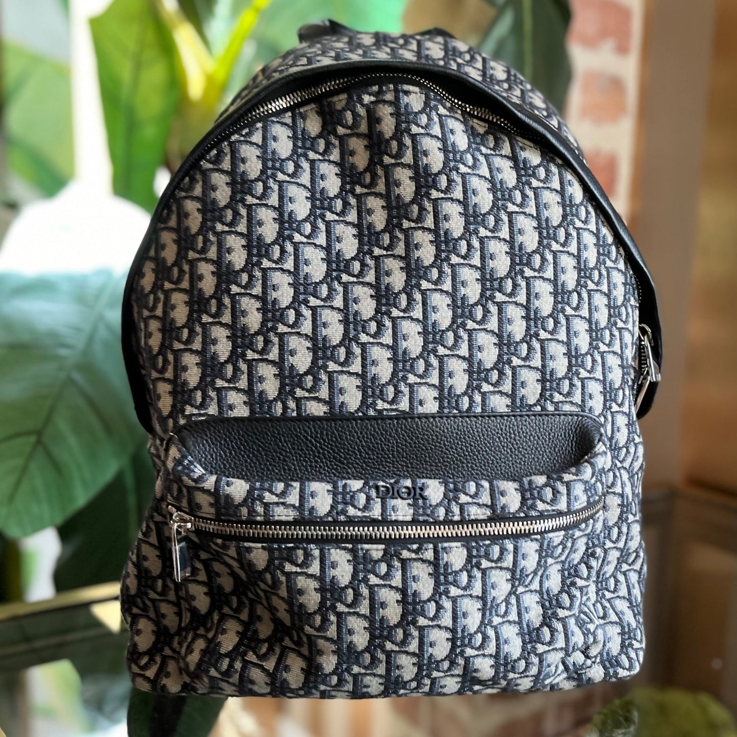 DIOR Navy Blue Oblique Jacquard Rider Backpack