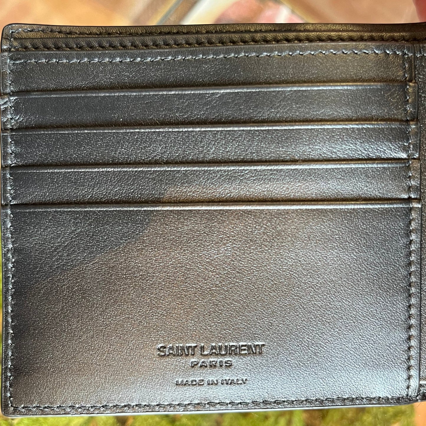 SAINT LAURENT Debossed Logo East West Wallet