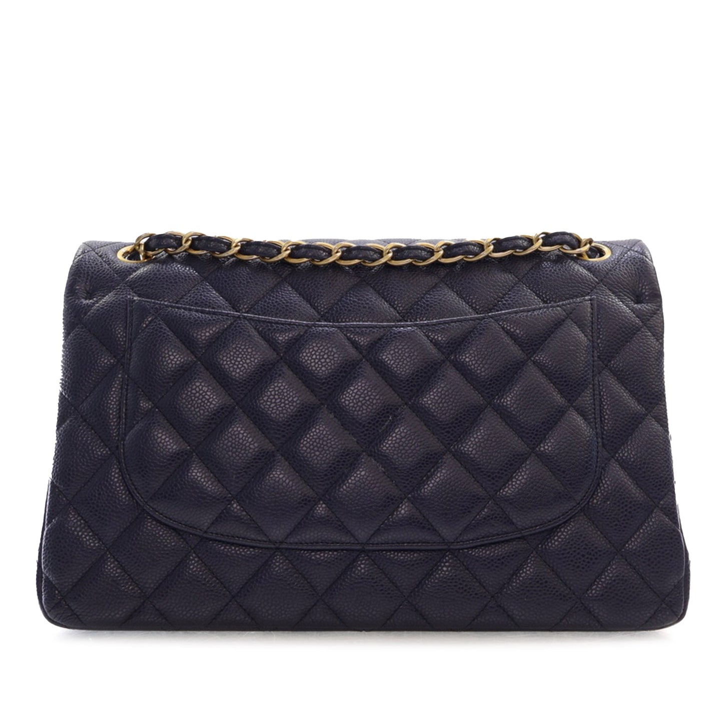 Chanel Classic Double Flap Jumbo Blue Caviar Gold