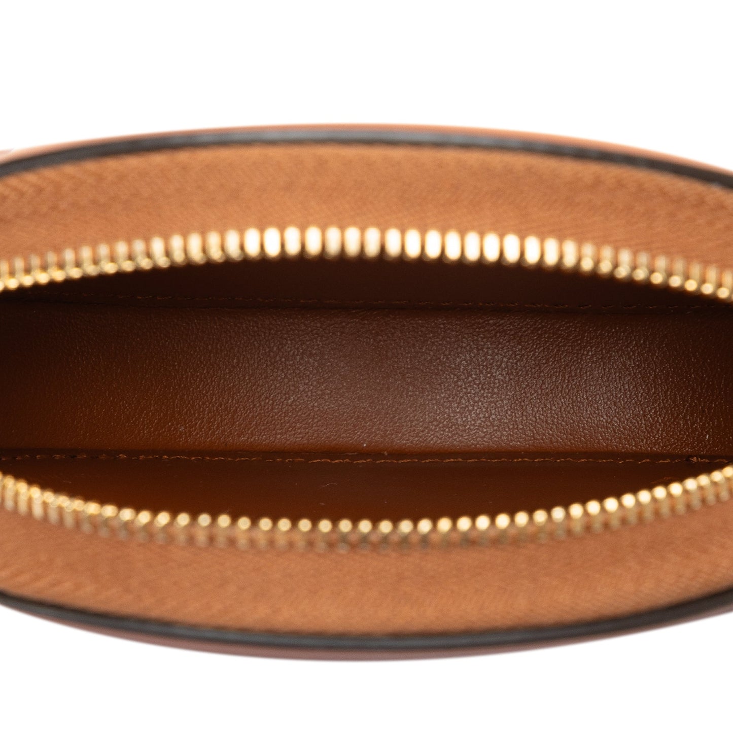 Celine Triomphe Cuir Oval Clutch Brown