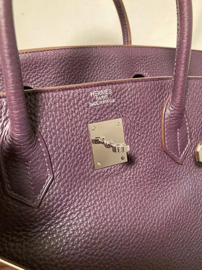 Hermes Raisin Purple Clemence Birkin 40 PDH