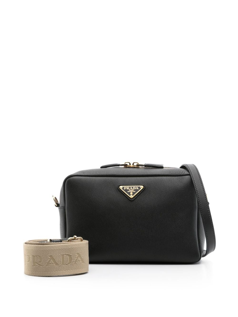 Prada Women Zipped Leather Crossbody Bag