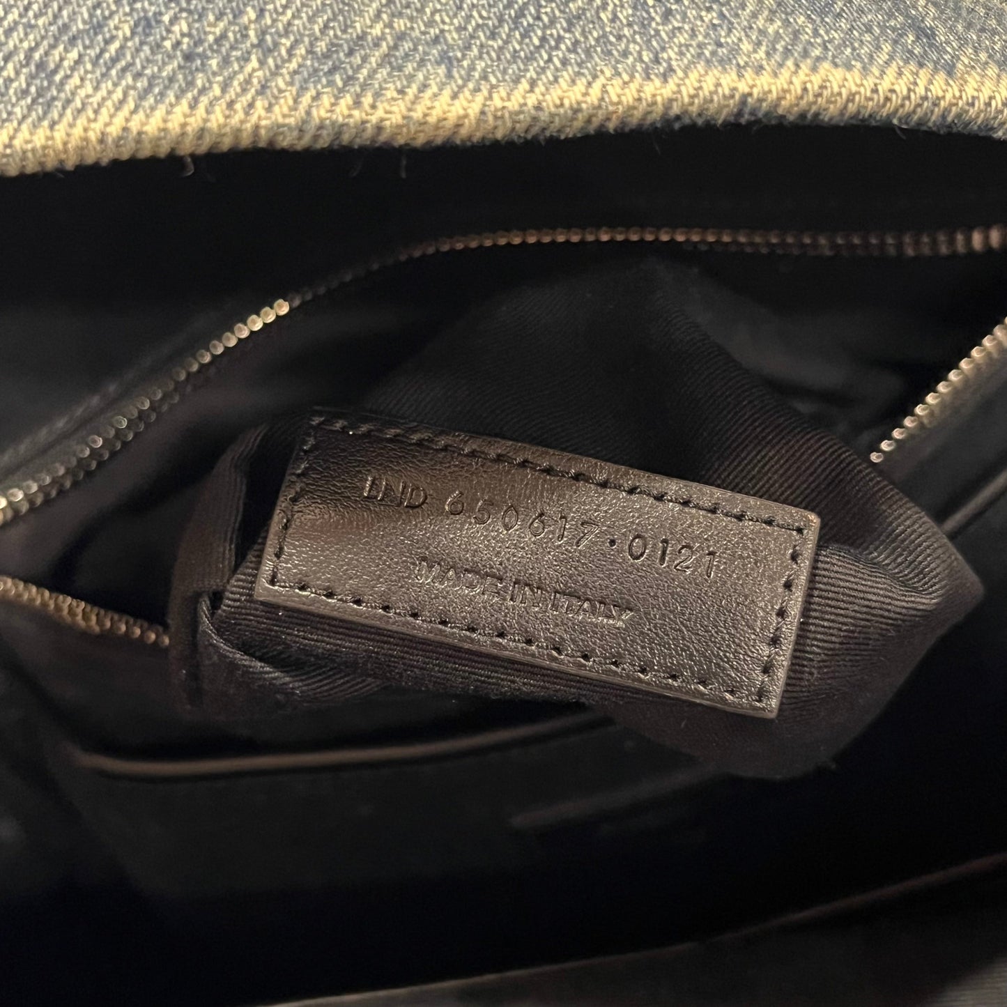 SAINT LAURENT Blue Denim Mini City Backpack