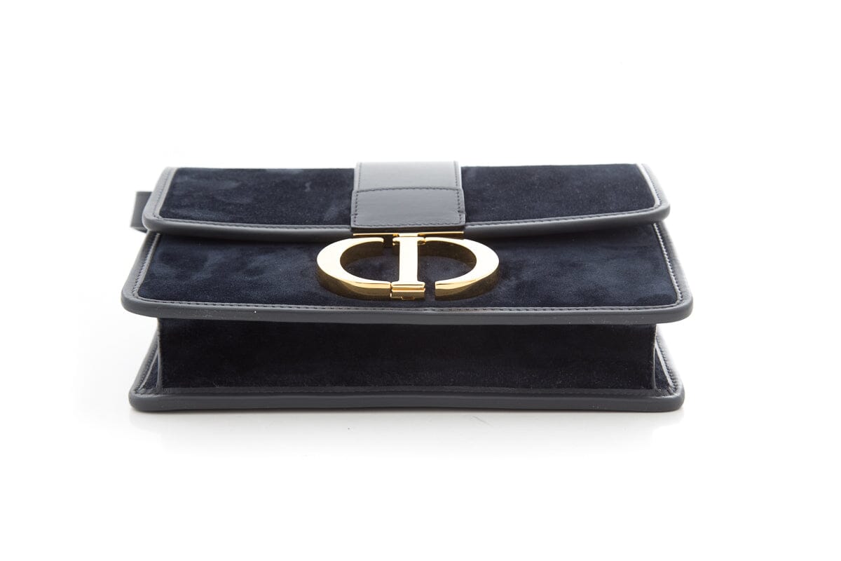 Dior 30 Montaigne Flap Bag in Navy Suede