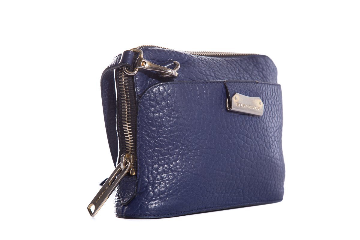 Burberry Navy Pebbled Leather Cross-Body Bag