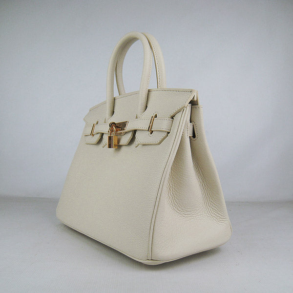 Hermes Birkin 30cm Togo Leather Handbags Beige Golden