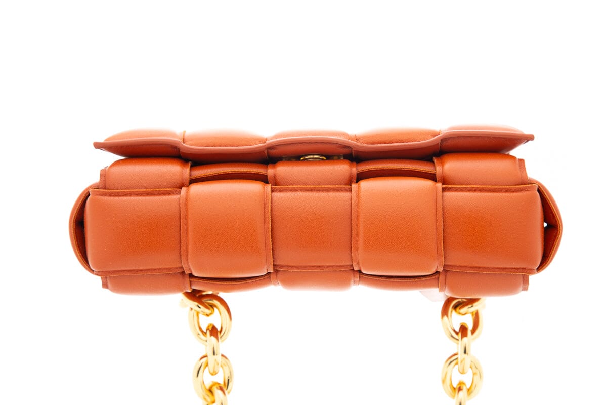 Bottega Veneta Orange Cassette Chain Handbag