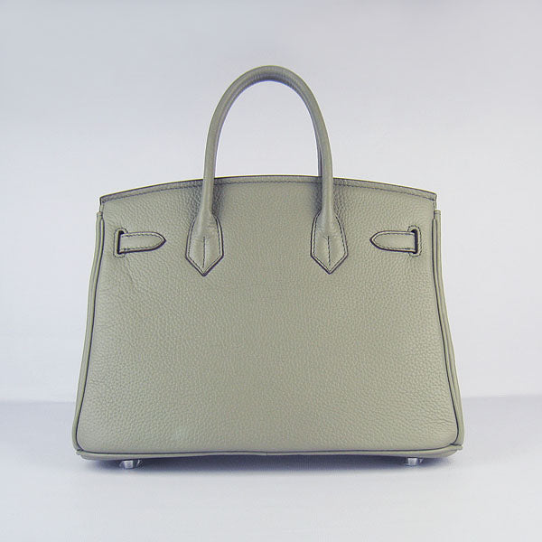 Hermes Birkin 30cm Togo Leather Handbags Dark Grey Silver