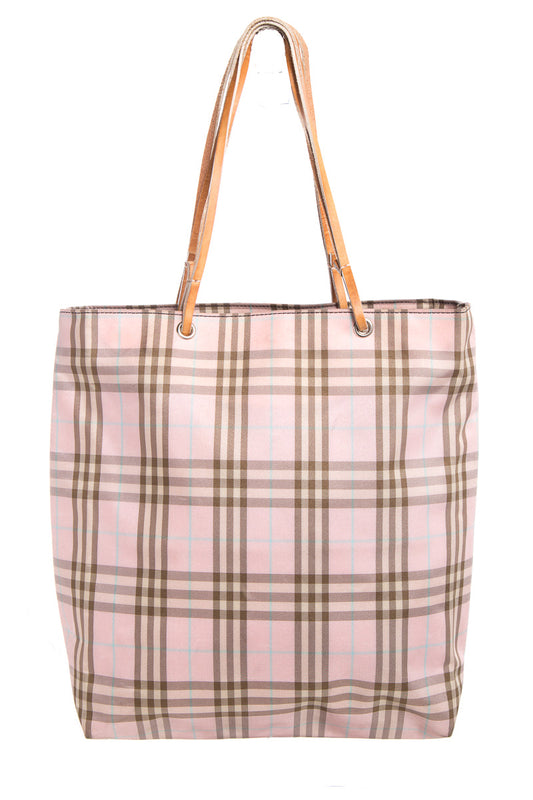 Burberry Pink Nova Plaid Tote