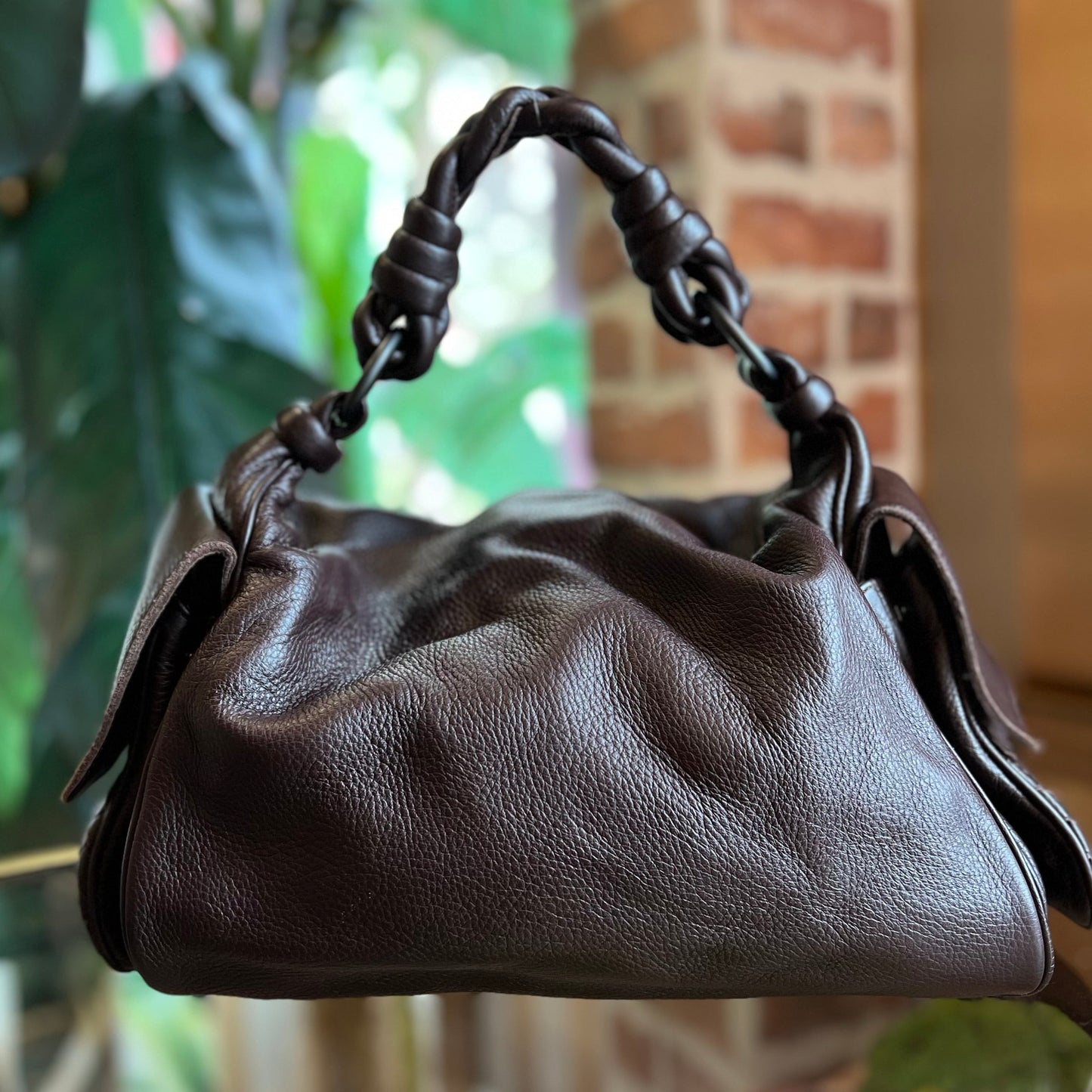 BOTTEGA VENETA Cocker Ebano Leather Cervo Hobo Bag