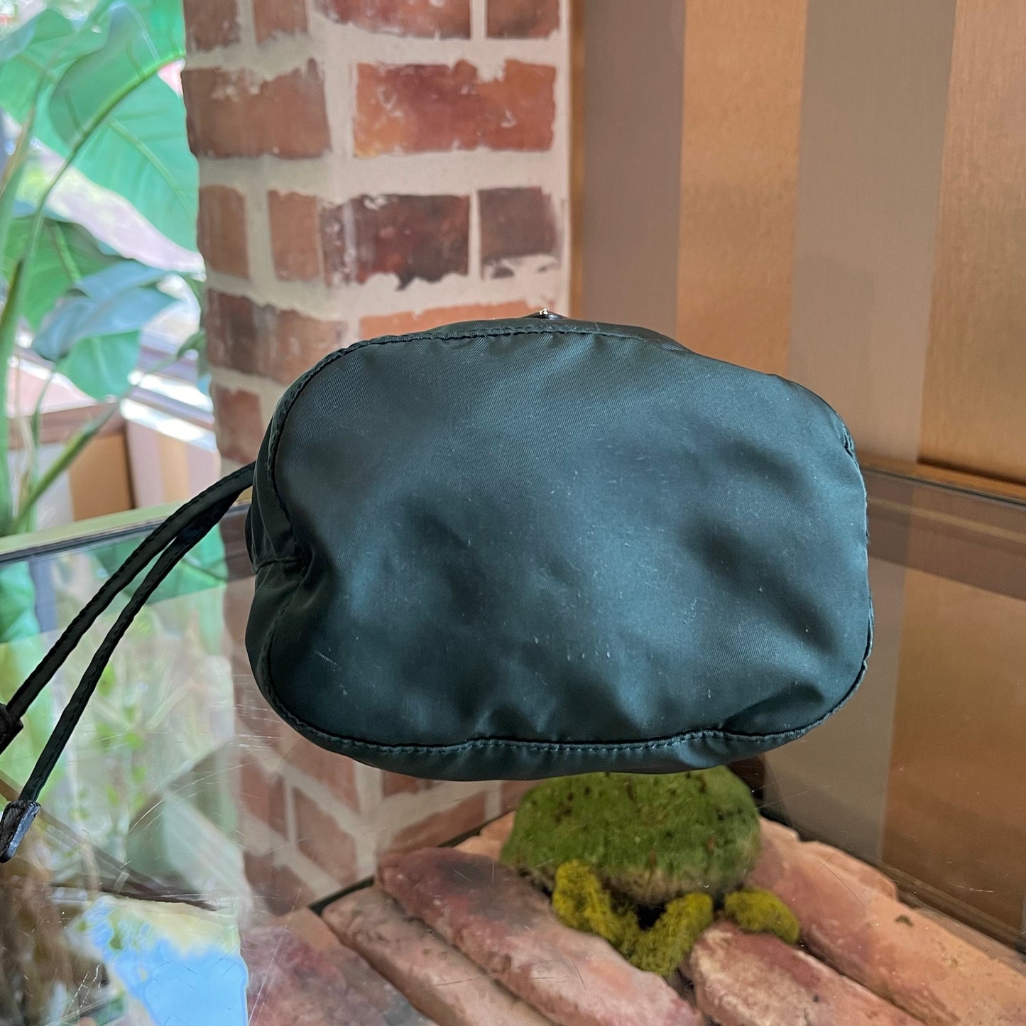 PRADA Green Nylon Drawstring Pouch