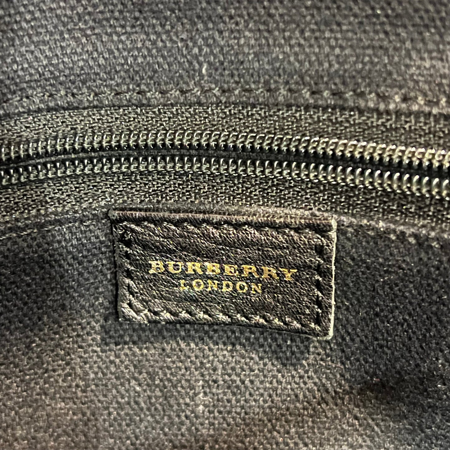 BURBERRY Black Beige Nova Check Canvas Trim Leather Flap Bag