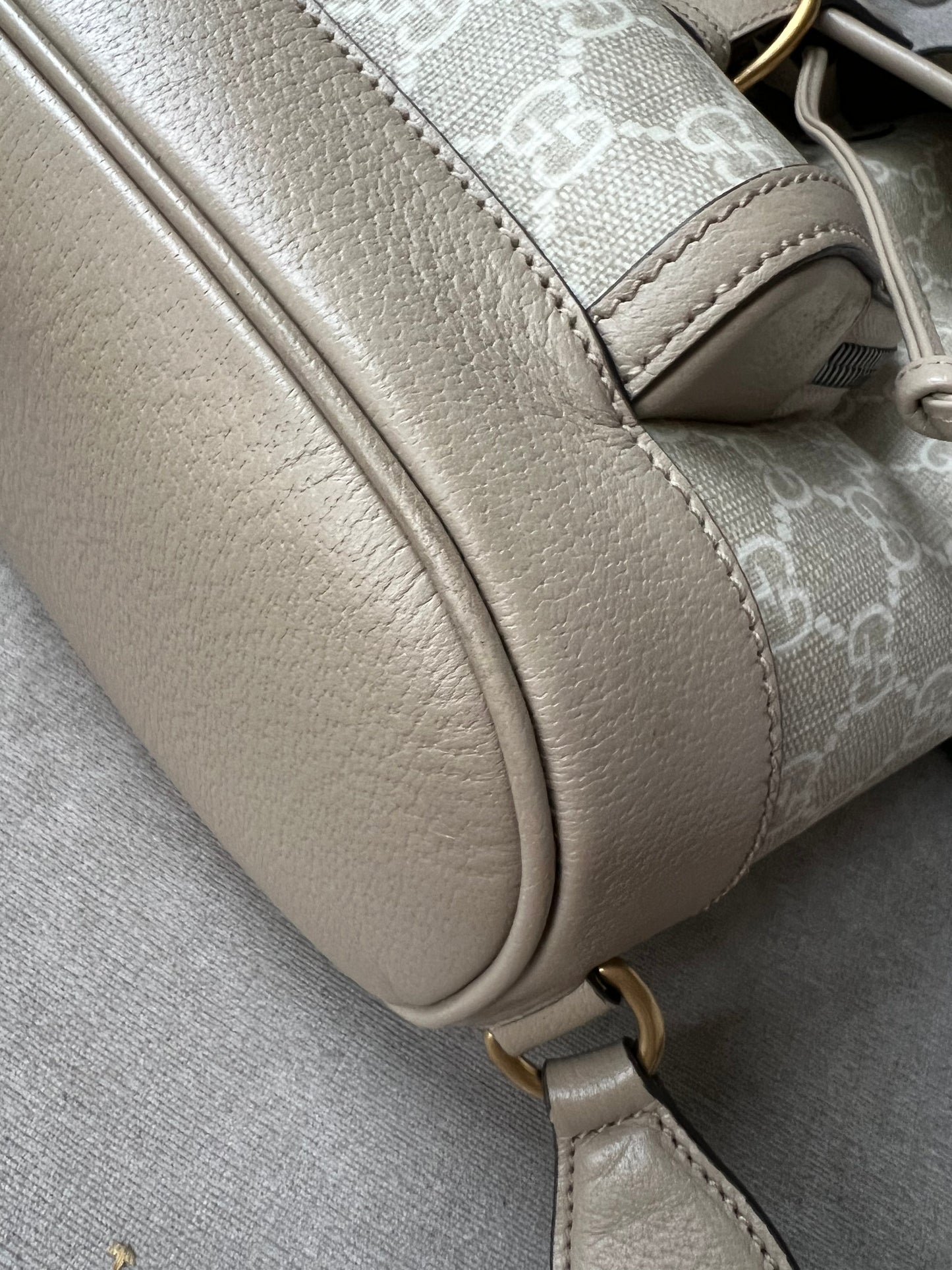 Gucci Beige and White Supreme Canvas Backpack (RRP £1500)