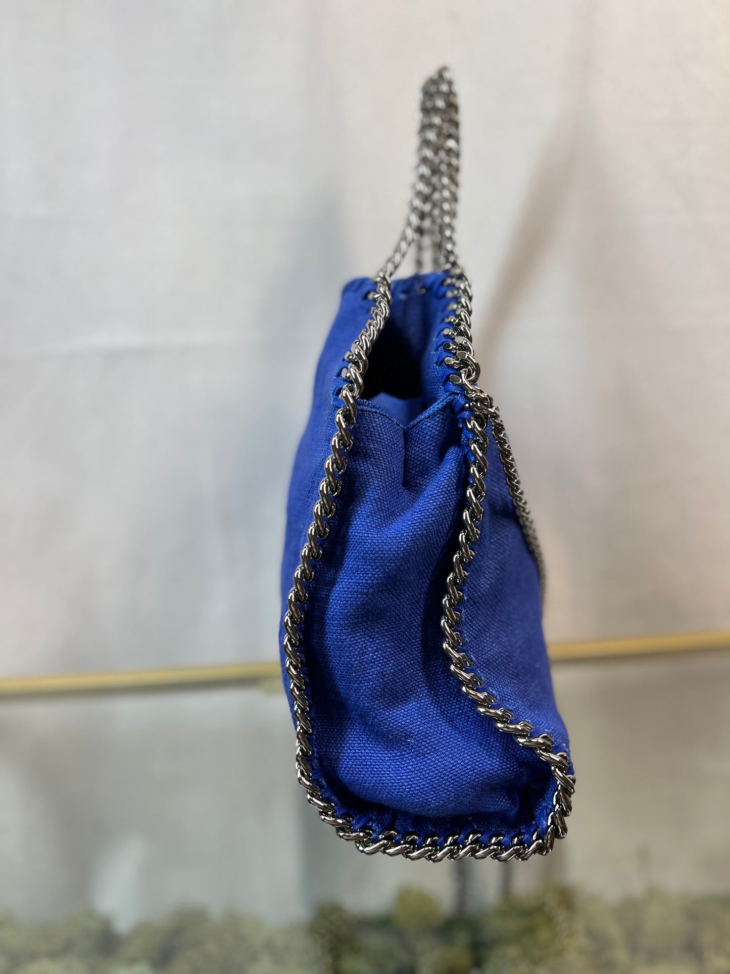 STELLA MCCARTNEY Falabella Mini Blue Canvas Crossbody