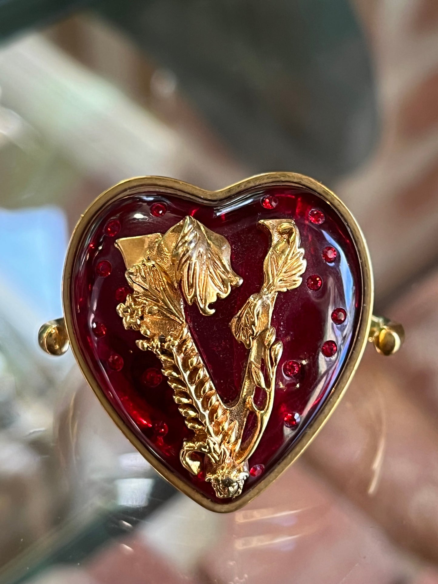 Versace Virtus Heart Double Ring