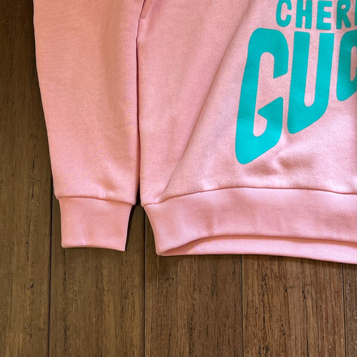 GUCCI Pink Cotton Cherry Gucci Oversized Sweatshirt SZXXS