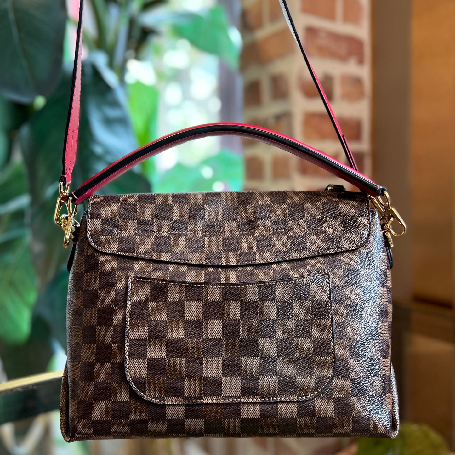 LOUIS VUITTON Beaubourg MM  Scarlet Damier Ebene Shoulder Bag