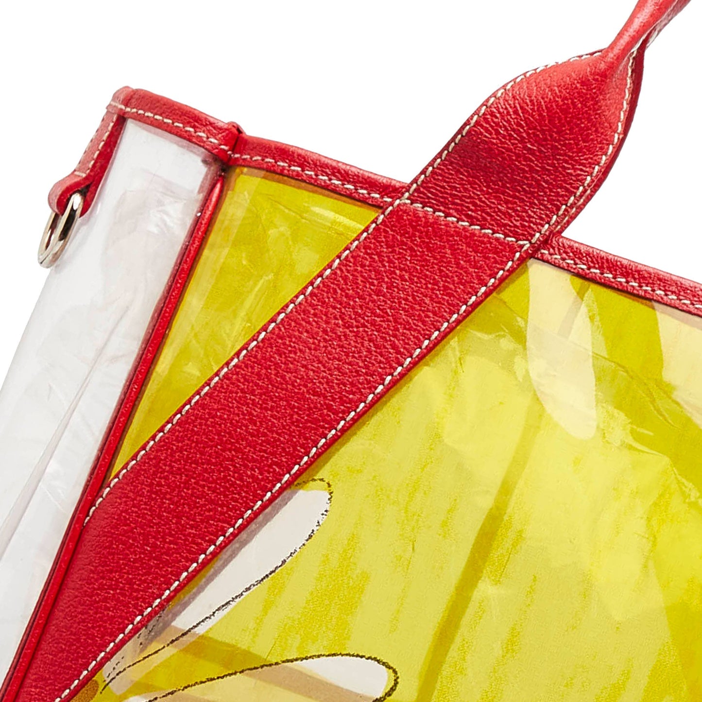 Yellow Prada Printed Vinyl Tote Bag