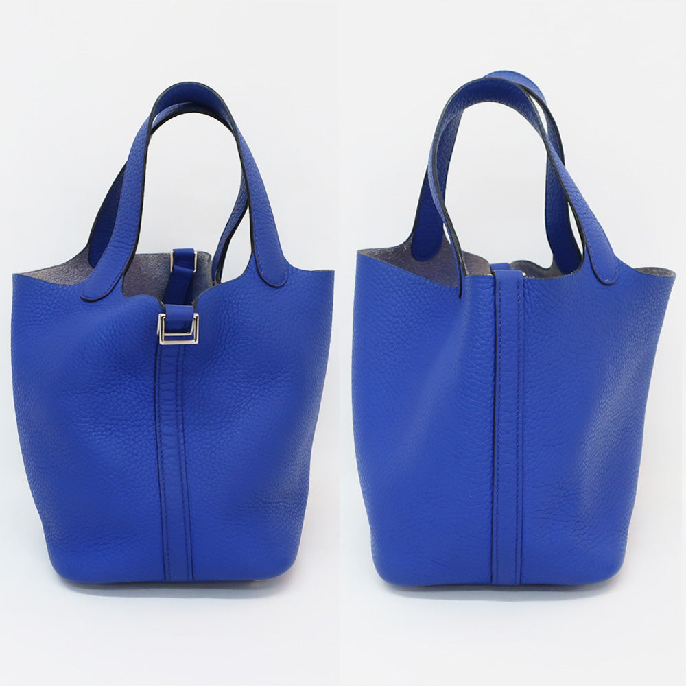 Hermes Picotin Lock PM  O刻 2011 made blue electric silver gware trion claims handbags ladies □ antique